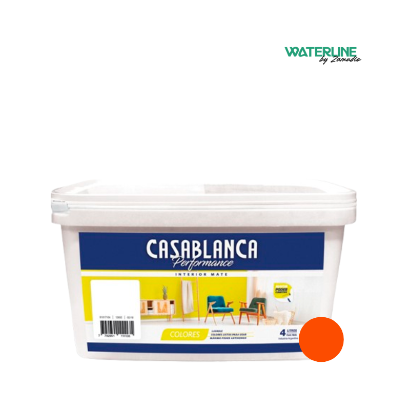 Casablanca Performance Latex Interior Naranja x 4 Litros